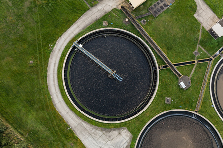 aerial view of sewage treatment plant in Poland