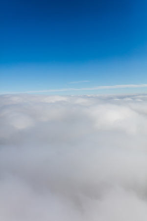 aerial view over the cloudsの写真素材