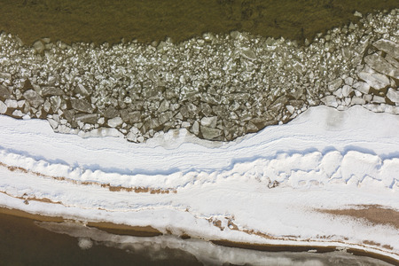 aerial view of the winter sea side