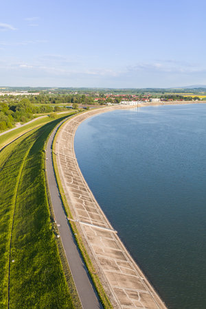 aerial view of the Nysa city in Polandの写真素材