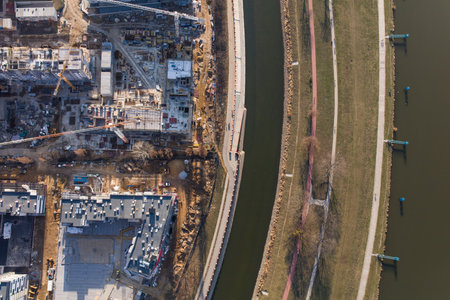 aerial view of the Wroclaw city,Polandの写真素材