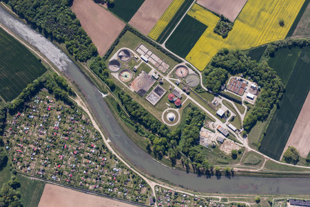 aerial view of the Nysa city suburbs in Poland