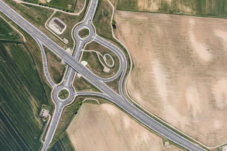 aerial view of the Nysa city suburbs in Polandの写真素材