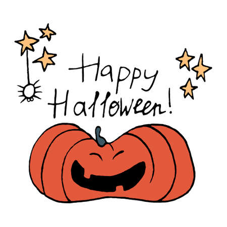 Halloween illustration vector collection. Cute clip art set in spooky theme. Autumn October holiday seasonal graphic elements design.のイラスト素材