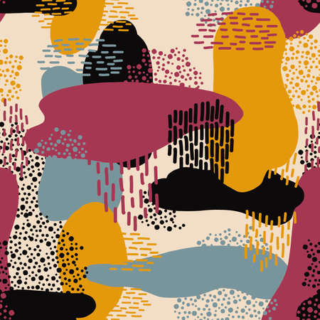 Trendy abstract square art templates with geometric elements. Suitable for textiles, wrapping paper design, social media posts, mobile apps, banners design and web internet ads. Fashion backgrounds.の写真素材