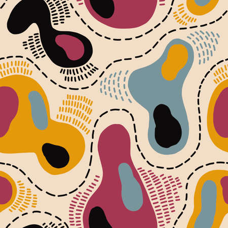 Trendy abstract square art templates with geometric elements. Suitable for textiles, wrapping paper design, social media posts, mobile apps, banners design and web internet ads. Fashion backgrounds.の写真素材