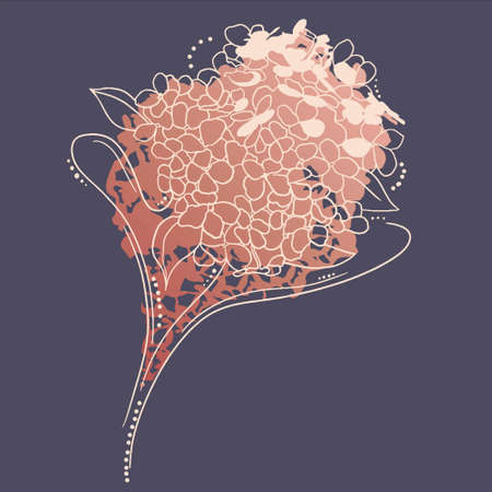 Vector stock illustration of hydrangea. Delicate leaves for the bride s bouquet. Spring or summer flowers for invitation, wedding or greeting cards.のイラスト素材