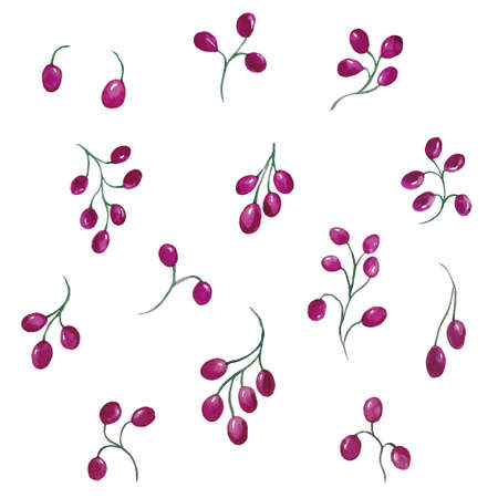 Set for pattern Vintage Branches With Leaves. Decorative Elements for Decorationの写真素材