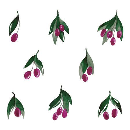 Set for pattern Vintage Branches With Leaves. Decorative Elements for Decorationの写真素材