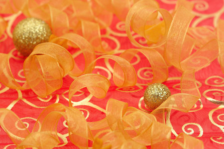 holiday background with two gold balls