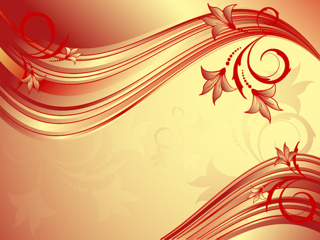 abstract wavy floral vector background with linesのイラスト素材