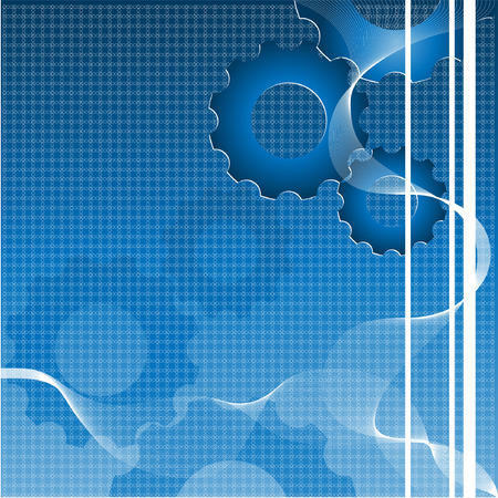 abstract vector modern backdrop with gears and stripesのイラスト素材