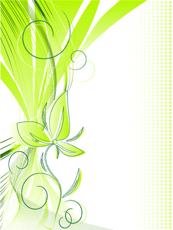 abstract vector background with plants and copy spaceのイラスト素材