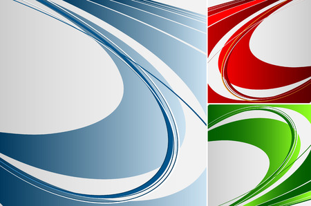 vector abstract background with bright wavy lines in three colorsのイラスト素材