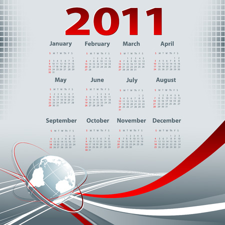 business template with 2011 year  calendarのイラスト素材