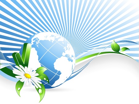 vector environmental background with globe and copy spaceのイラスト素材