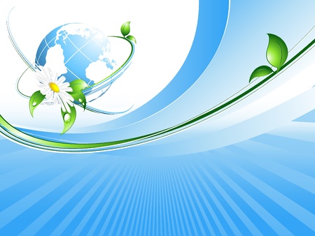 vector environmental background with globe and copy spaceのイラスト素材