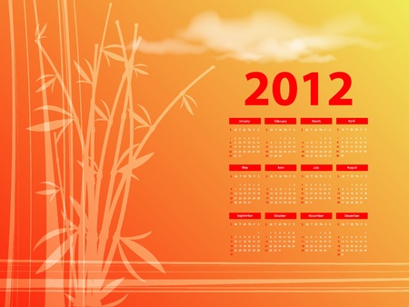 vector calendar with eastern illustration. のイラスト素材