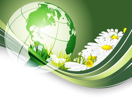 vector environmental background with globe and copy space. のイラスト素材