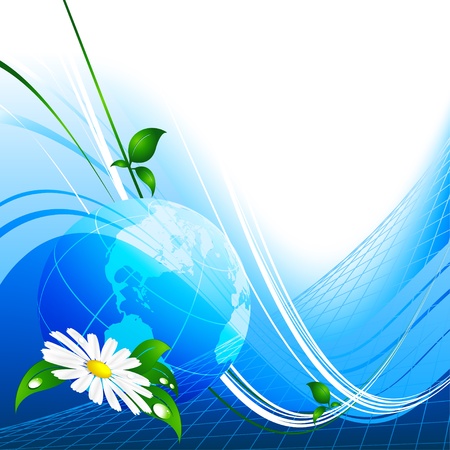 abstract environmental vector background with globe and copy space. のイラスト素材