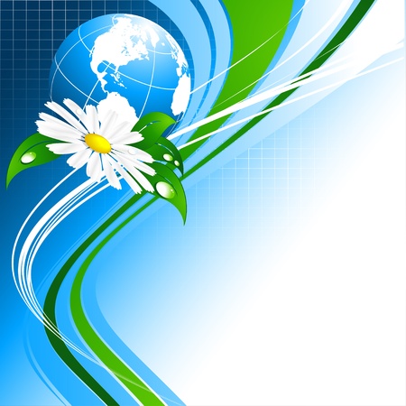environmental vector concept background with globe.  のイラスト素材