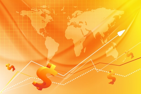 bright vector finance template with world map. のイラスト素材