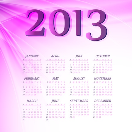 modern bright  calendar for 2013 yearのイラスト素材