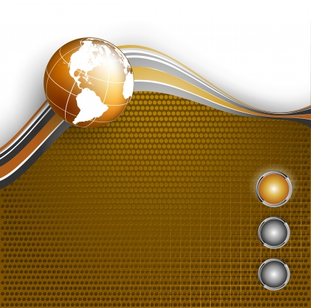 wavy lines with copy space and globe  のイラスト素材