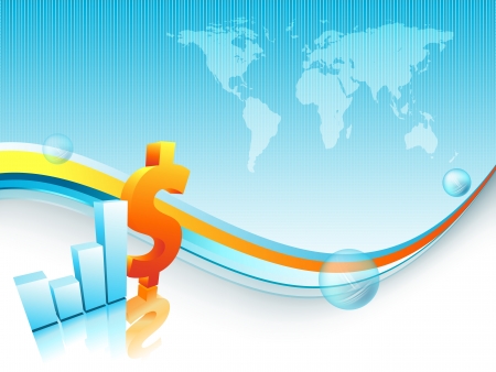 finance vector background with bar graphs and map. Eps10のイラスト素材