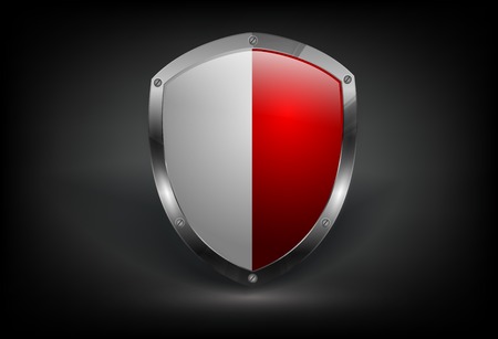 bi-colored shield with metallic borderのイラスト素材