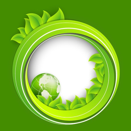 floral environmental vector frame with globeのイラスト素材