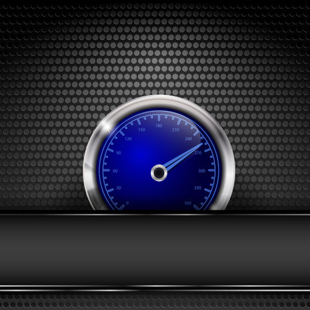 vector background with metallic texture and speedmeter. Eps10