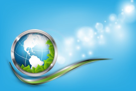 floral environmental vector frame with globe. Eps10のイラスト素材