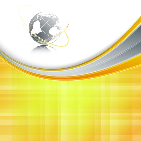 abstract vector background with wavy lines and globe. Eps10のイラスト素材