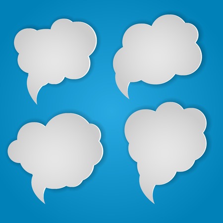 abstract vector bubble speeches with shadows. のイラスト素材