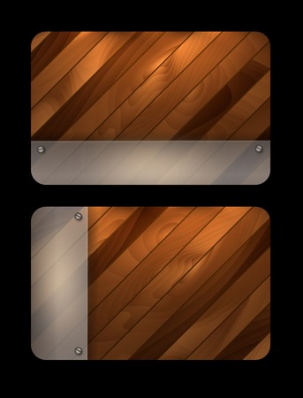 abstract wooden textured vector templates with mat glass. Eps10のイラスト素材