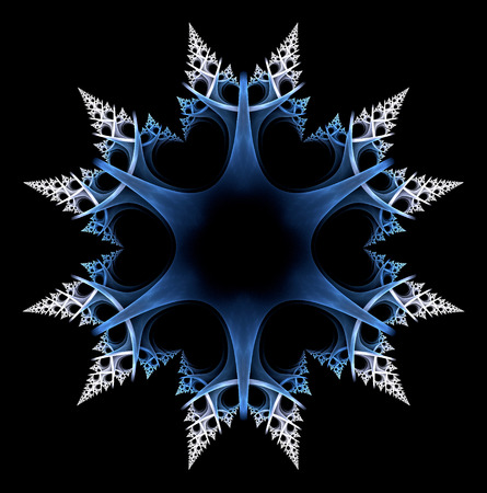 Snowflake isolated over black.  の写真素材