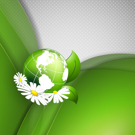 floral vector background with globe and copy space. のイラスト素材