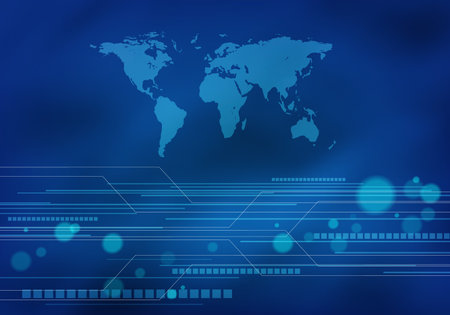 abstract vector background with world map and copy space. 