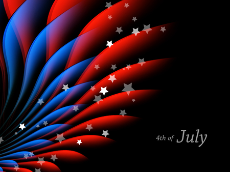 Happy 4th of July.  Independence Day Vector Design . July Fourth. Wavy Vector Colorful Design.のイラスト素材