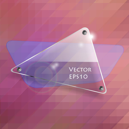 glass transparent vector banner over mosaic background. Bright vector design elements. vector illustrationのイラスト素材