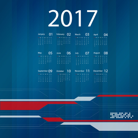 2017 vector business calendar design.のイラスト素材