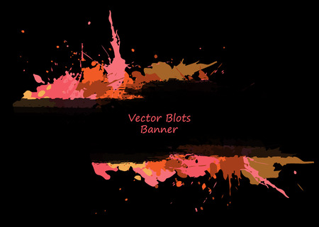 grungy vector bright blots over black  backgroundのイラスト素材