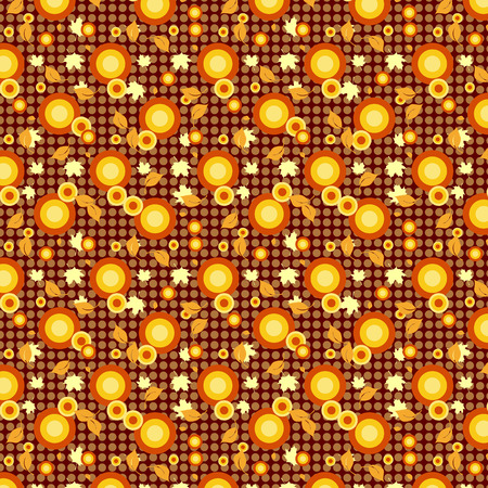 Autumn floral seamless vector pattern in retro style.のイラスト素材