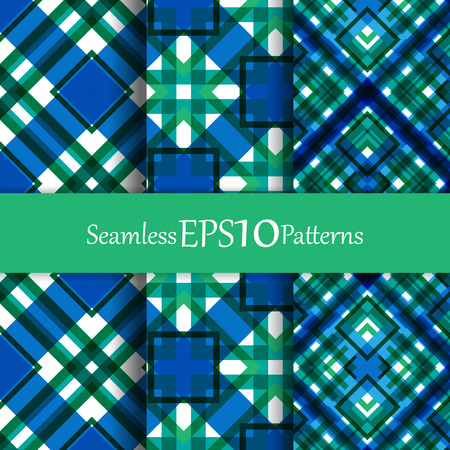 Seamless vector mosaic patterns set. Decorative and design elements for textile, covers, wallpapers, print, wrap.のイラスト素材