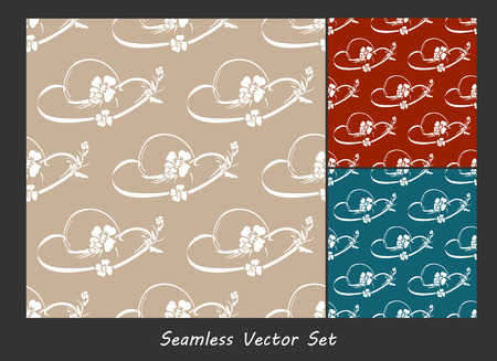 Seamless background. Elegant female's summer hat with flowers in retro style. Pattern for design, brochures, wrapping.のイラスト素材