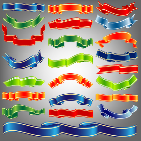 holiday vector ribbons setのイラスト素材