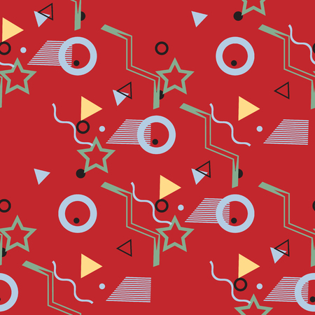 memphis style seamless patternの写真素材