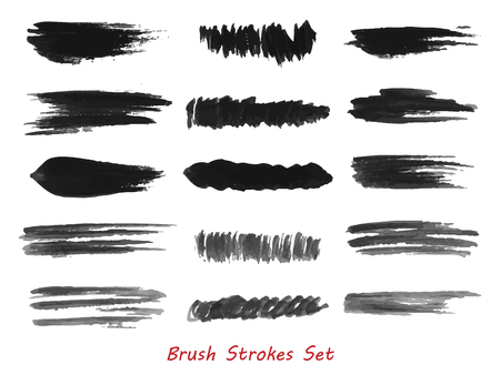 Grungy brush strokes setのイラスト素材