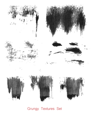 Grungy brush strokes setのイラスト素材